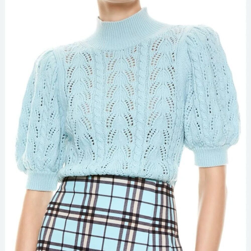 Alice + Olivia Light Blue Turtleneck Sweater